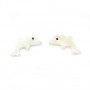 Nacre blanche en forme de dauphin 8x15mm x 2pcs