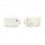 Nacre blanche en forme de cochon 8x14mm x 1pc