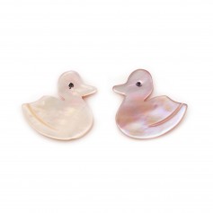Nacre rose en forme de canard 10x10mm x 2pcs