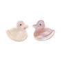 Nacre rose en forme de canard 10x10mm x 2pcs