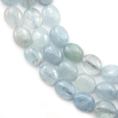 Oval aquamarine 8x10mm x 39cm
