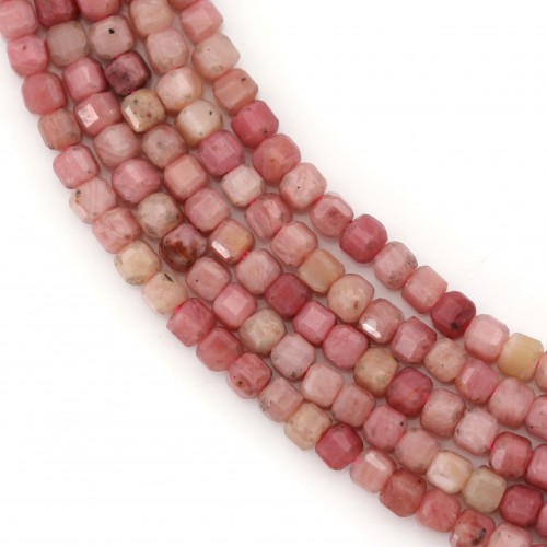 Cubo de rodonita facetado 2mm x 40cm