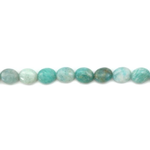 Amazonite du Pérou ovale 6x8mm x 4pcs