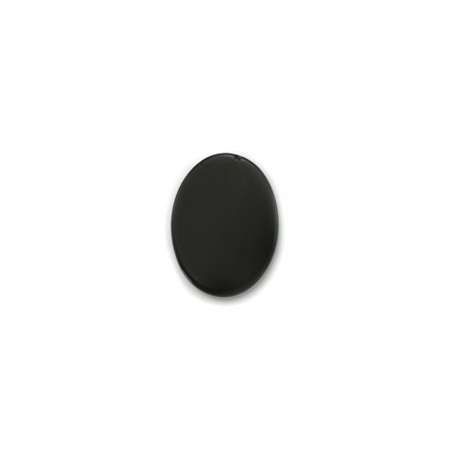 Schwarzer Onyx-Cabochon, flachoval 6x8mm x 2 st