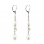 Boucles d'oreilles : perles d'eau douce & dormeuse et chaîne argent 925 x 2pcs 