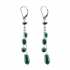Boucle d’oreille argent 925 malachite  x 2pcs