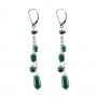 Boucles d’oreilles argent 925 malachite  x 2pcs