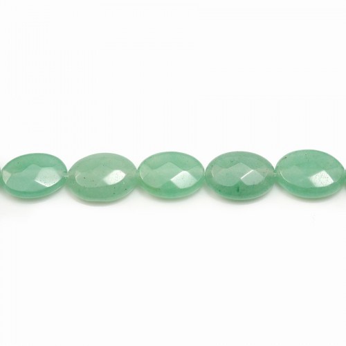 Aventurine, ovale facettée, 10x14mm x 4pcs