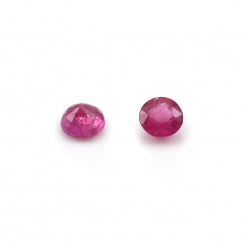 Safira rosa, corte brilhante redondo 2-3mm x 1pc