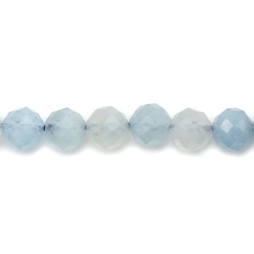 Aquamarine faceted round 6mm x 4pcs