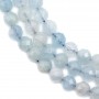 Aquamarine faceted round 6mm x 40cm