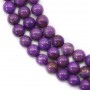 Phosphosiderite violet clair, de forme ronde, 8mm x 39cm