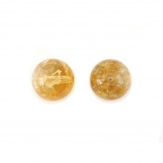 Citrine de couleur orangé brun, de forme ronde, 10mm x 1pc