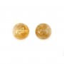 Citrine de couleur orangé brun, de forme ronde, 10mm x 1pc