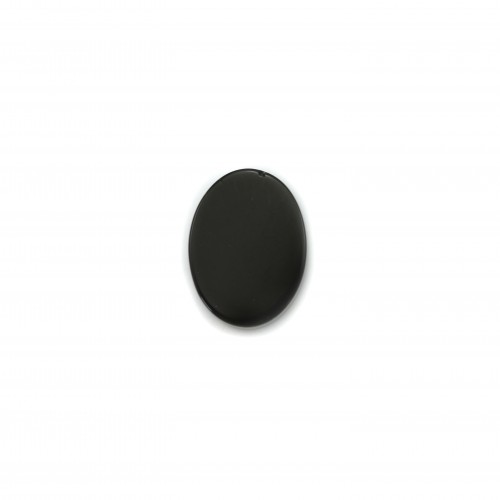 Cabochon Onyx noir ovale plat 10x14mm x 2pcs