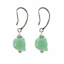 Boucles d'oreilles argent 925 aventurine tête de mort x 2pcs