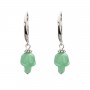 Boucles d'oreilles argent 925 aventurine tête de mort x 2pcs