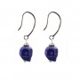 Boucles d'oreilles argent 925 Lapis Lazuli tête de mort x 2pcs