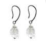 Boucles d'oreilles argent 925 Cristal de roche tête de mort x 2pcs