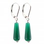 Boucles d'oreilles : agate vert goutte argent 925 dormeuse x 2pcs 