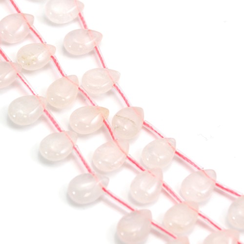 Rose quartz flat drop 8x12mm x 44cm (33pcs)
