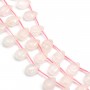 Rose quartz flat drop 8x12mm x 44cm (33pcs)