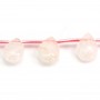 Rose quartz flat drop 8x12mm x 44cm (33pcs)