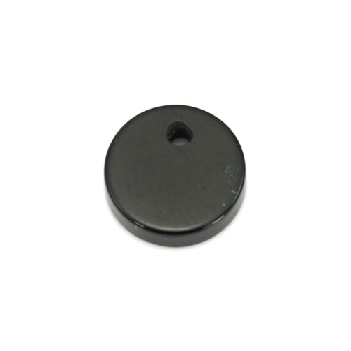 Pendentif sequin agate noir rond 8mm x 2pcs