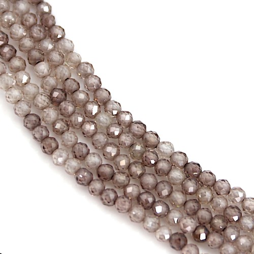 Brown faceted zirconium oxide 2mm x 39cm