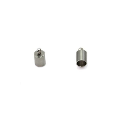 Embout pour cordon 4mm en Acier Inox x 4pcs