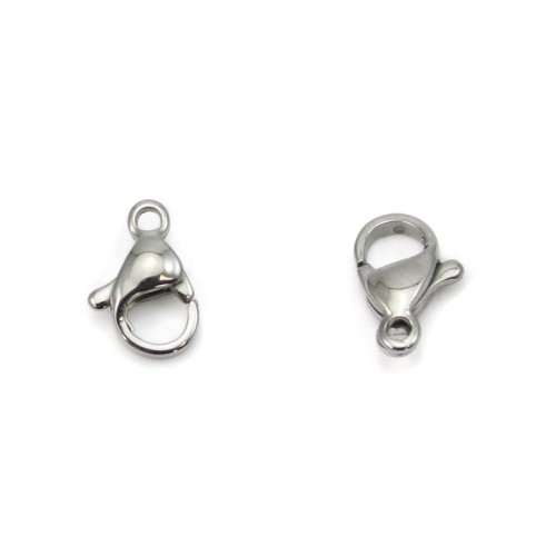 Clasp mousqueton 15m Stainless Steel x 2pcs