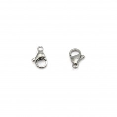 Fermoir mousqueton 10mm en Acier Inox x 10pcs