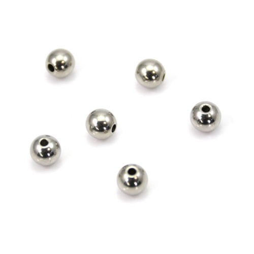 Perle boule 8mm en Acier Inox x 5pcs