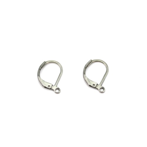 Dormeuse boucle d'oreille 10x16mm en Acier Inox x 4pcs