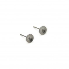 Clous d'oreilles disque 5mm Acier Inox x 20pcs