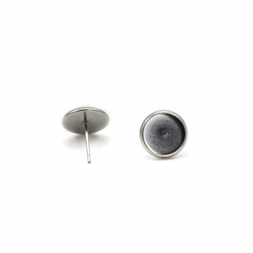 Clous d'oreilles pour cabochon 8mm en Acier Inox x 4pcs