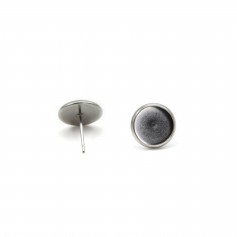 Clous d'oreilles pour cabochon 8mm en Acier Inox x 4pcs