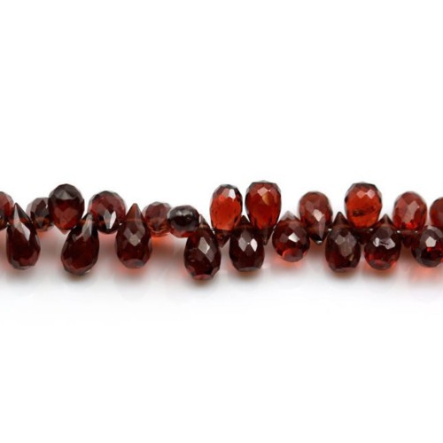 Garnet briolette drop faceted 4-4.5x7-7.5mm x 20cm