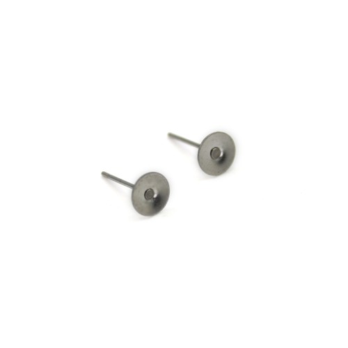 Clous d'oreilles disque 4mm Acier Inox x 20pcs