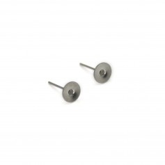 Clous d'oreilles disque 4mm Acier Inox x 20pcs