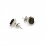 Boucles d'oreilles Tige argent 925 Nacre grise en fleur 10mm x 2pcs