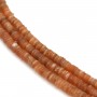 Gemstone orange moon roundel heishi 6-7mm x 41cm