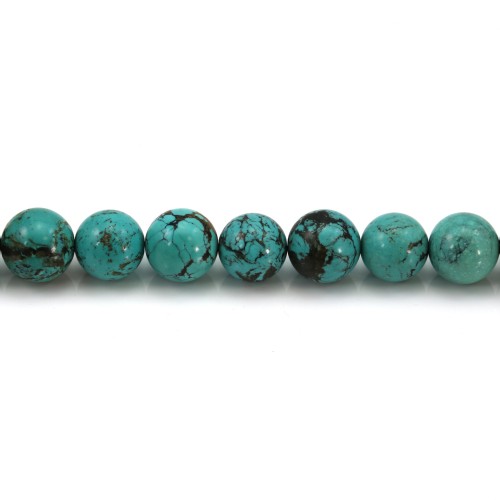 Round turquoise 16-17mm x 37cm