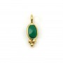 Breloque en Agate verte ovale facettée 4x11mm x 2pcs