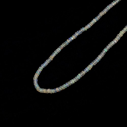 Ethiopian Opal roundel faceted 3.5-4mm