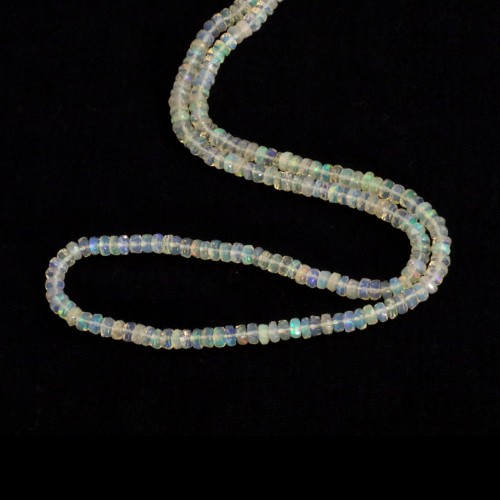 Ethiopian Opal roundel faceted 3.5-4mm