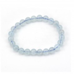 Bracelet Aigue-Marine rond 7-8mm x 1pc