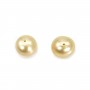 South Sea Pearl, champagne, olive/oval, 11-11.5mm x 1pc