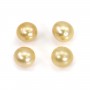 South Sea pearl, champagne, olive/oval, 11.5-12mm x 1pc