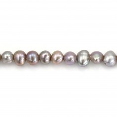 Freshwater cultured pearls, gray, oval/irregular, 5-6mm x 39cm